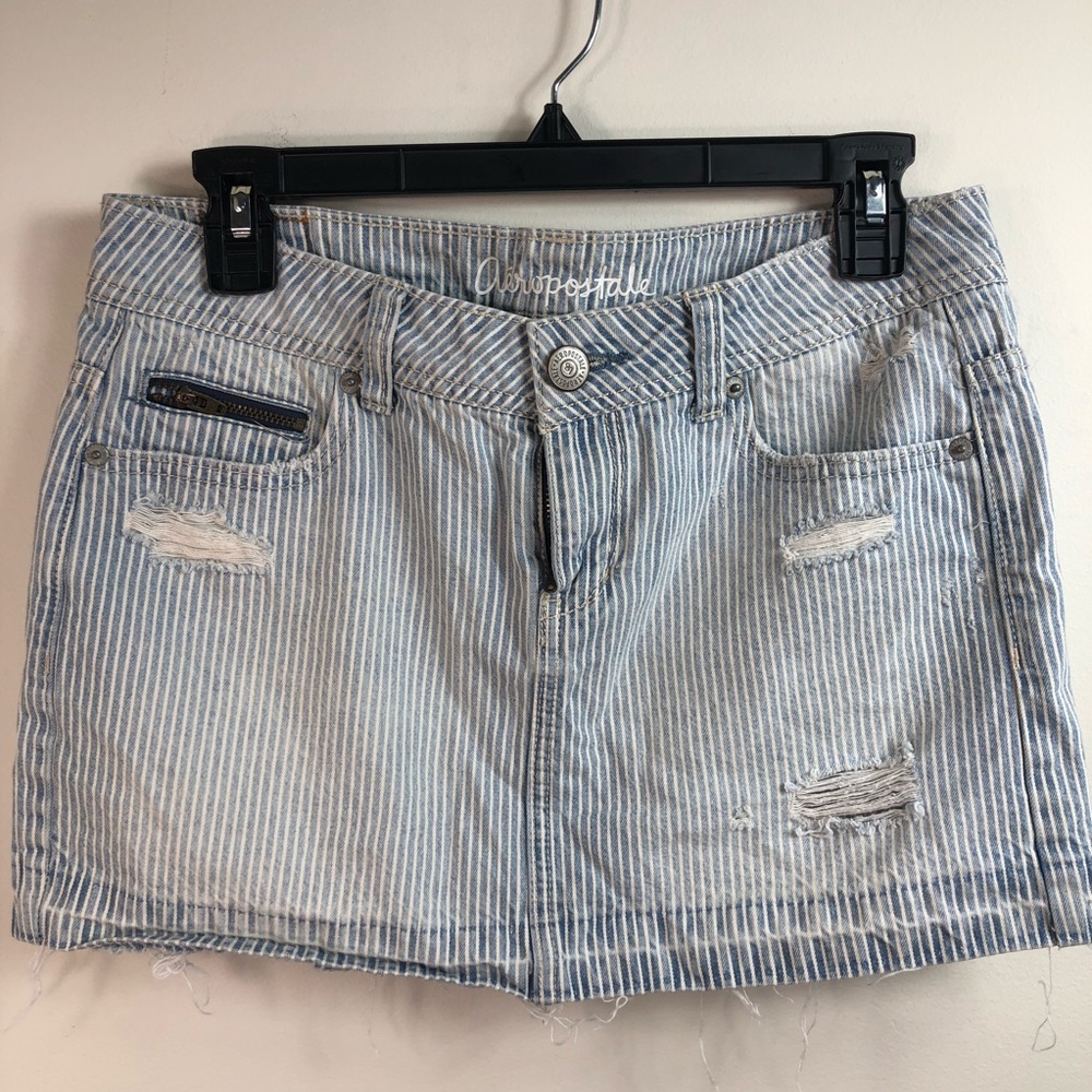 Aeropostal Denim Mini Skirt size 4 Striped